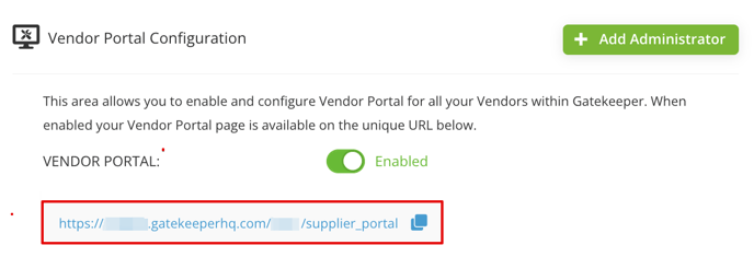 vendor portalURL-1