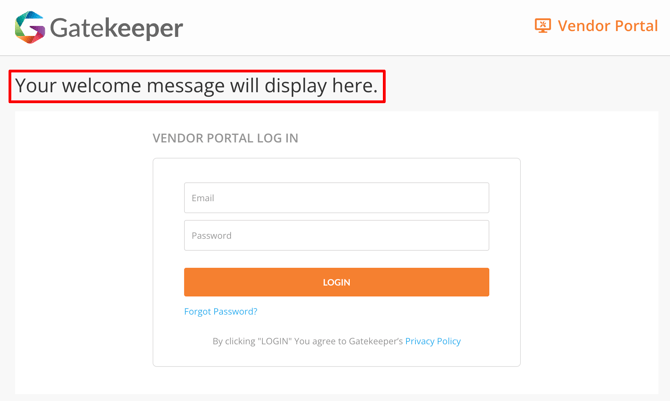 welcome message