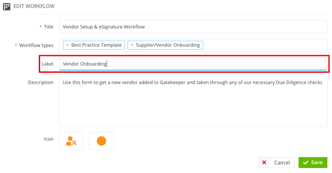 workflow label