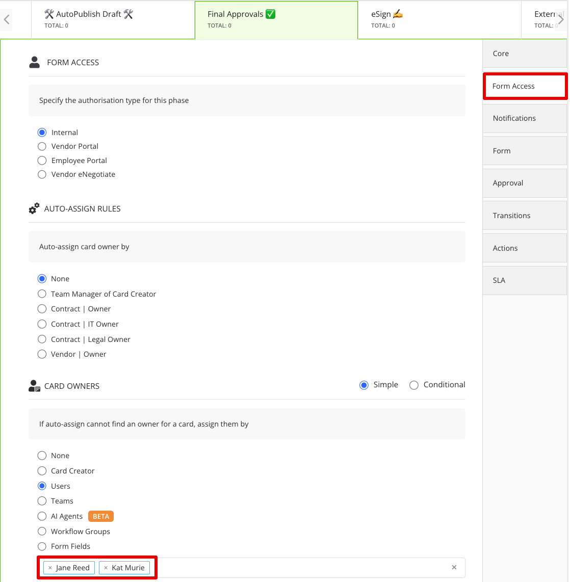 Assign Approver