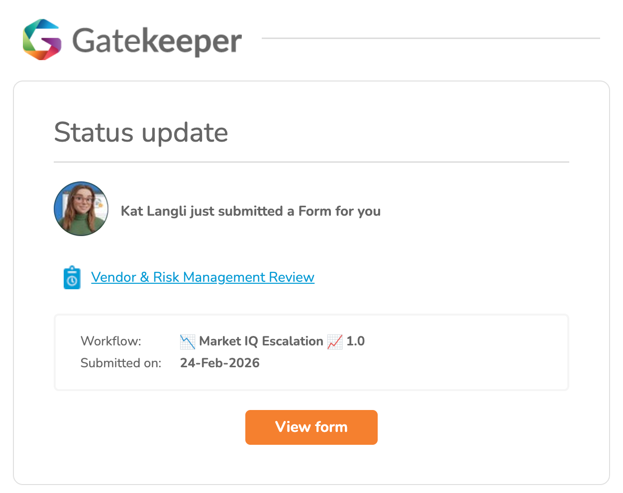 Default notification email example